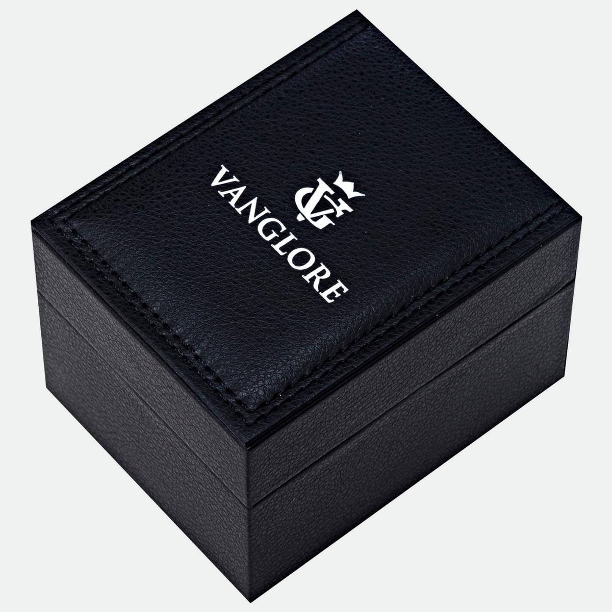 Relógio masculino minimalista Vanglore Selecty prata, 40mm, aço inox com pulseira de malha, estojo Vanglore