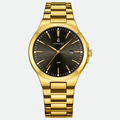 Relógio masculino Vanglore Upclassic dourado com visor preto, 40mm, metal e aço inox, vista frontal