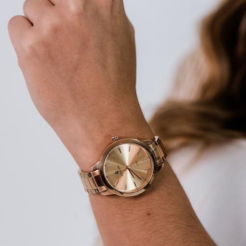 Relógio feminino Vanglore Essence rose gold 36mm, no pulso