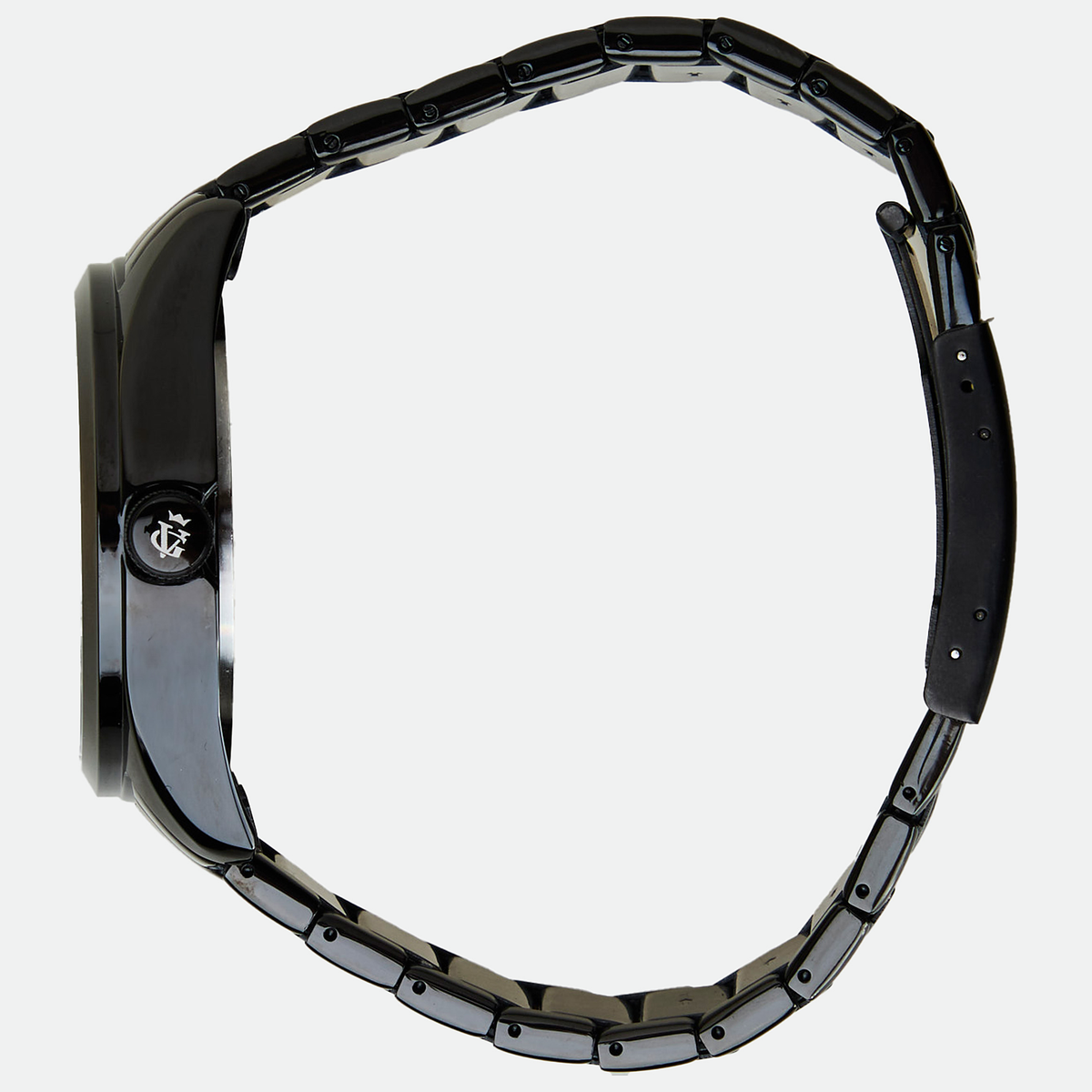 Relógio masculino Vanglore Nexus preto com detalhes vermelhos 44mm, em metal e aço inox, vista lateral