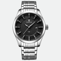 Relógio masculino Vanglore Nexus prata com fundo preto 44mm, em metal e aço inox, vista frontal