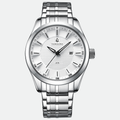 Relógio masculino Vanglore Nexus prata com fundo branco 44mm, em metal e aço inox, vista frontal