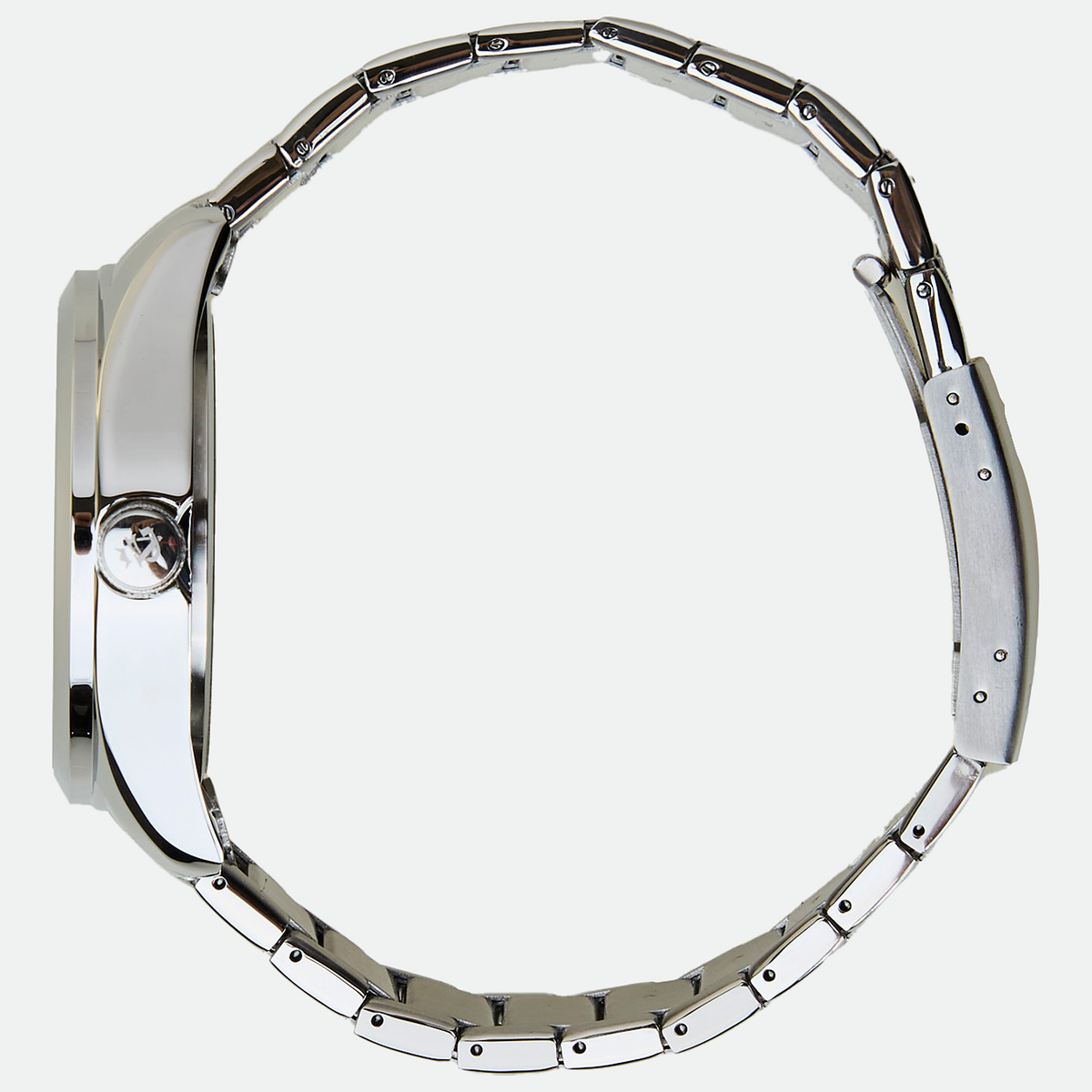 Relógio masculino Vanglore Nexus prata com fundo branco 44mm, em metal e aço inox, vista lateral