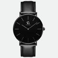 Relógio masculino Vanglore Selecty 3289a preto com pulseira de couro preta, 40mm, vista frontal