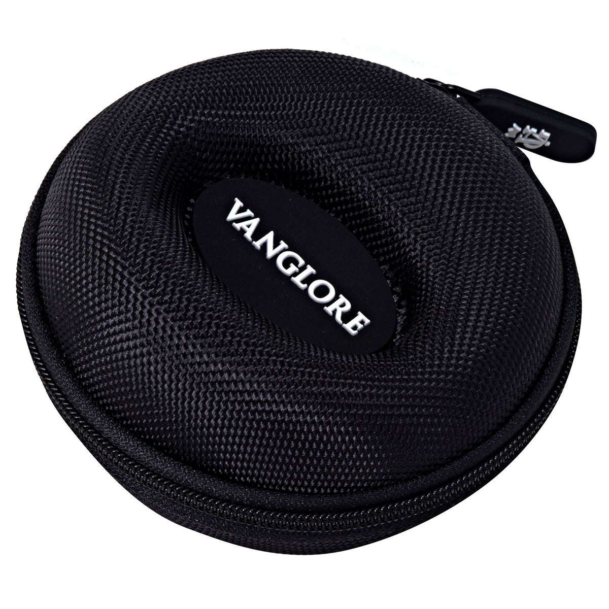 Estojo rígido porta relógio Vanglore C10 preto, case de viagem redondo com zíper para 1 relógio